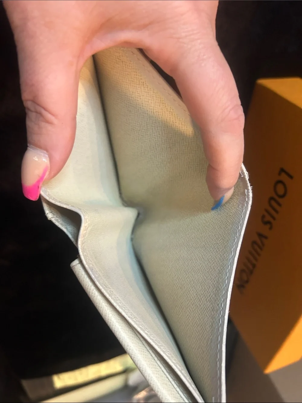 Louis Vuitton Damier Azur Bifold Wallet - Cream and Blue
